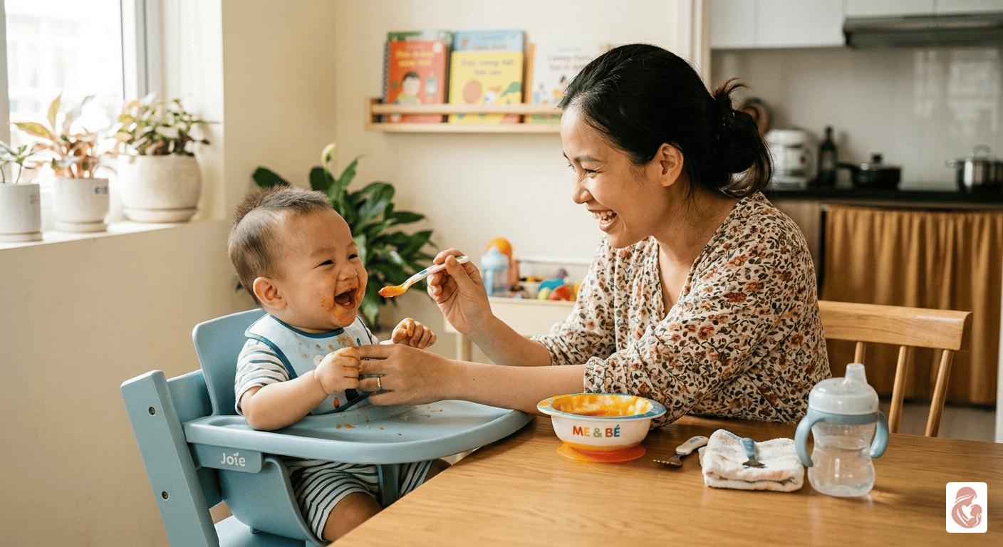 mẹ cho bé ăn dặm đúng cách