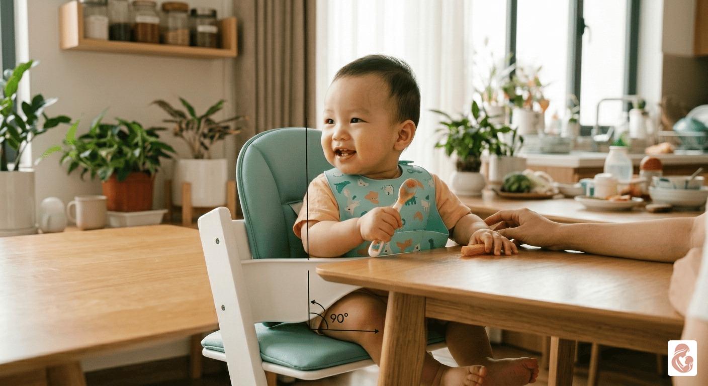 tư thế ăn dặm đúng cho bé