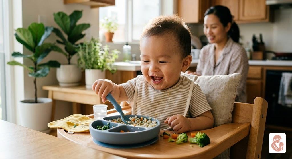 Lượng ăn dặm bé 10 tháng với cháo hạt vỡ