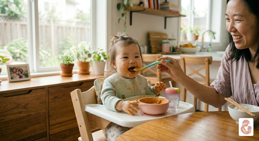 bé bắt đầu ăn dặm