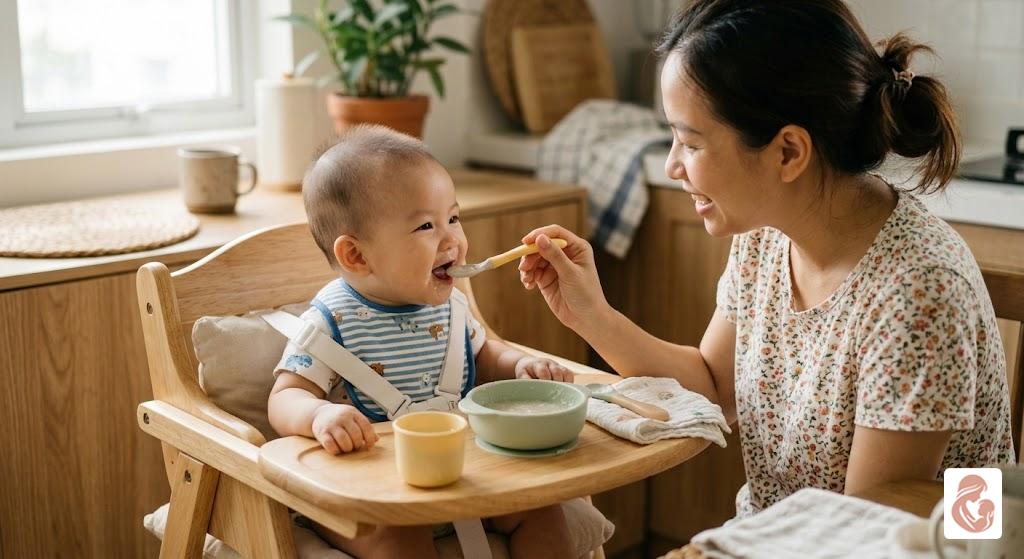 6 tháng ăn dặm 1 bữa mỗi ngày