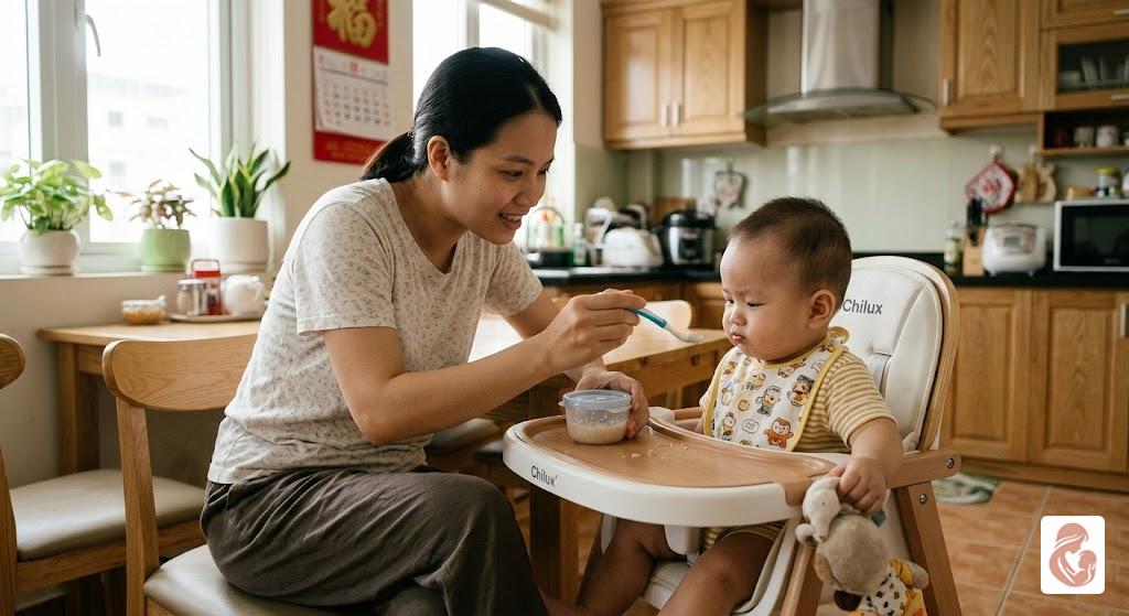 Cho bé ăn dặm trước 6 tháng tuổi