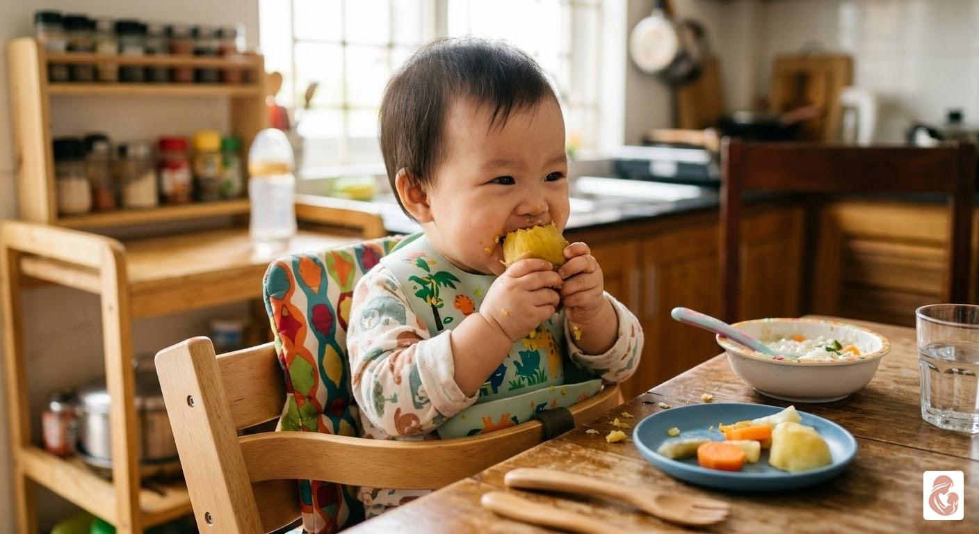 bé tập bốc ăn dặm
