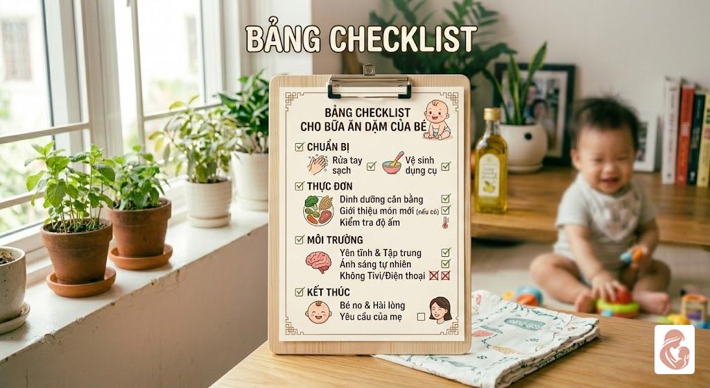 checklist ăn dặm đúng cách