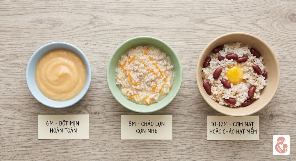 Độ thô thức ăn phù hợp theo tháng tuổi