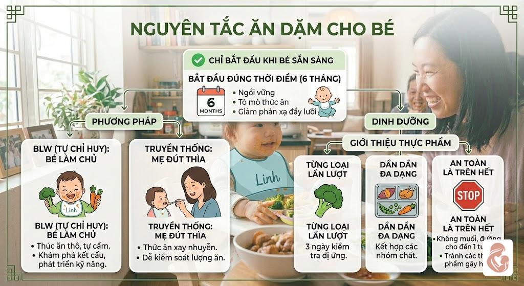nguyên tắc ăn dặm cho bé